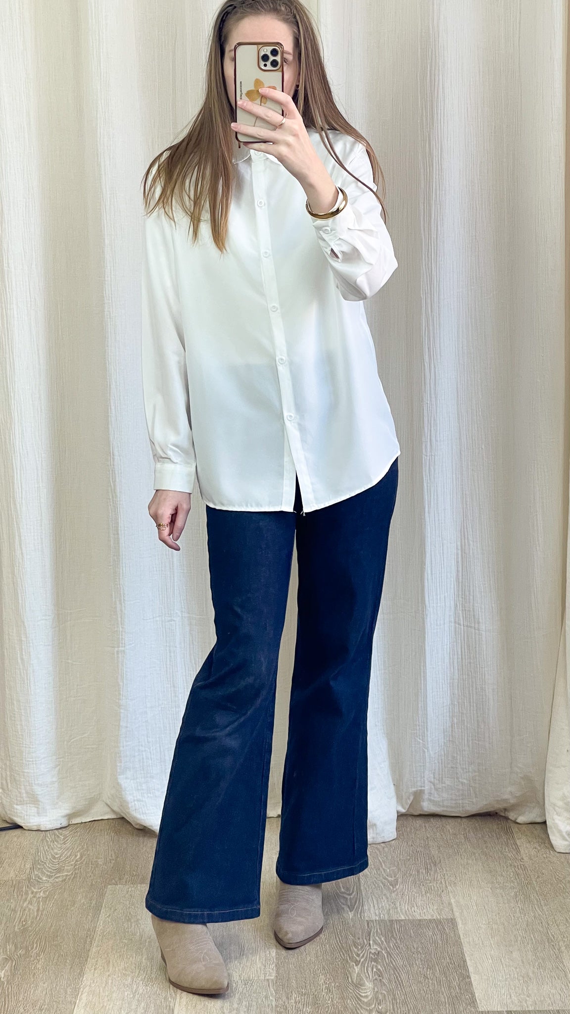 Chemise Basique Blanche – Chemise fluide intemporelle