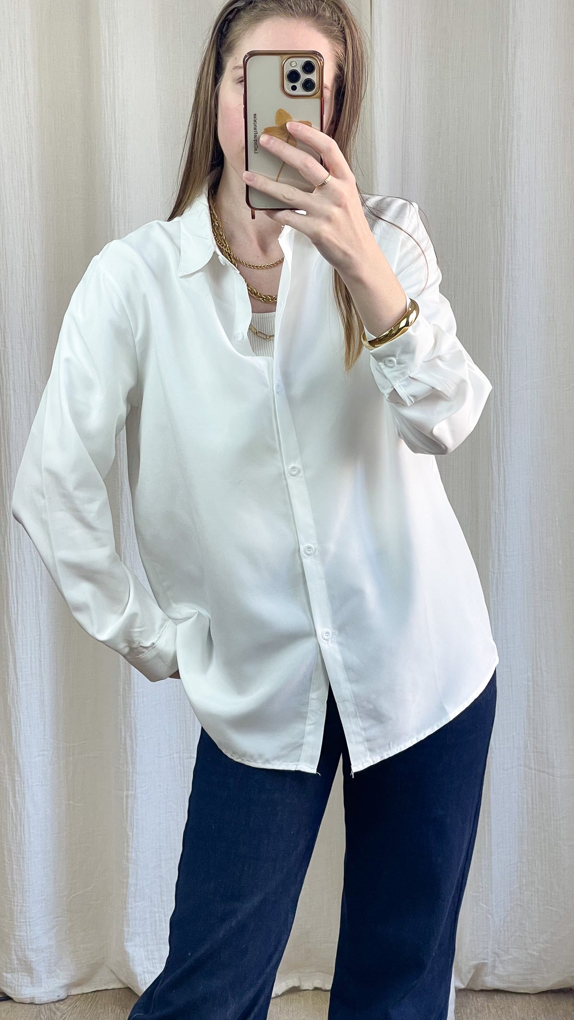 Chemise Basique Blanche – Chemise fluide intemporelle