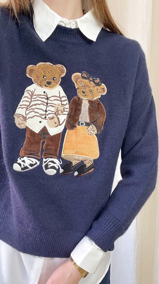 Pull Couple Ourson – Pull brodé oursons