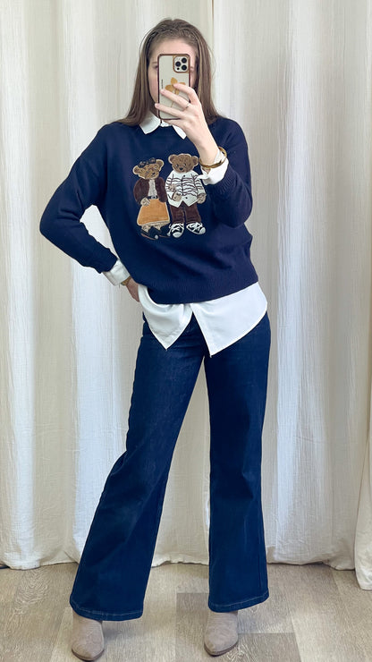 Pull Couple Ourson – Pull brodé oursons