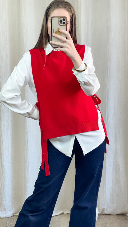 Pull sans manches à nœuds – Pull Caroline