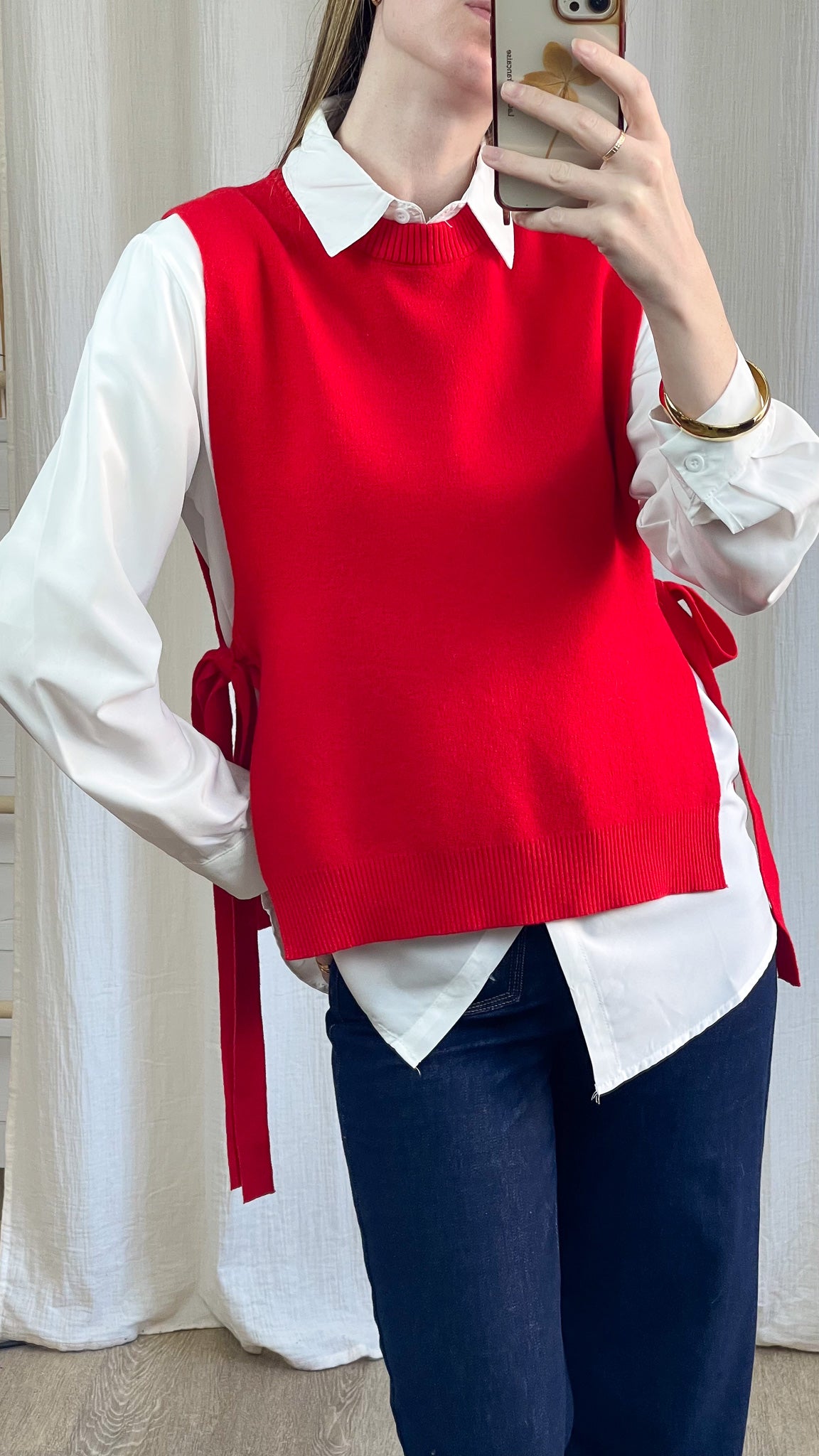 Pull sans manches à nœuds – Pull Caroline