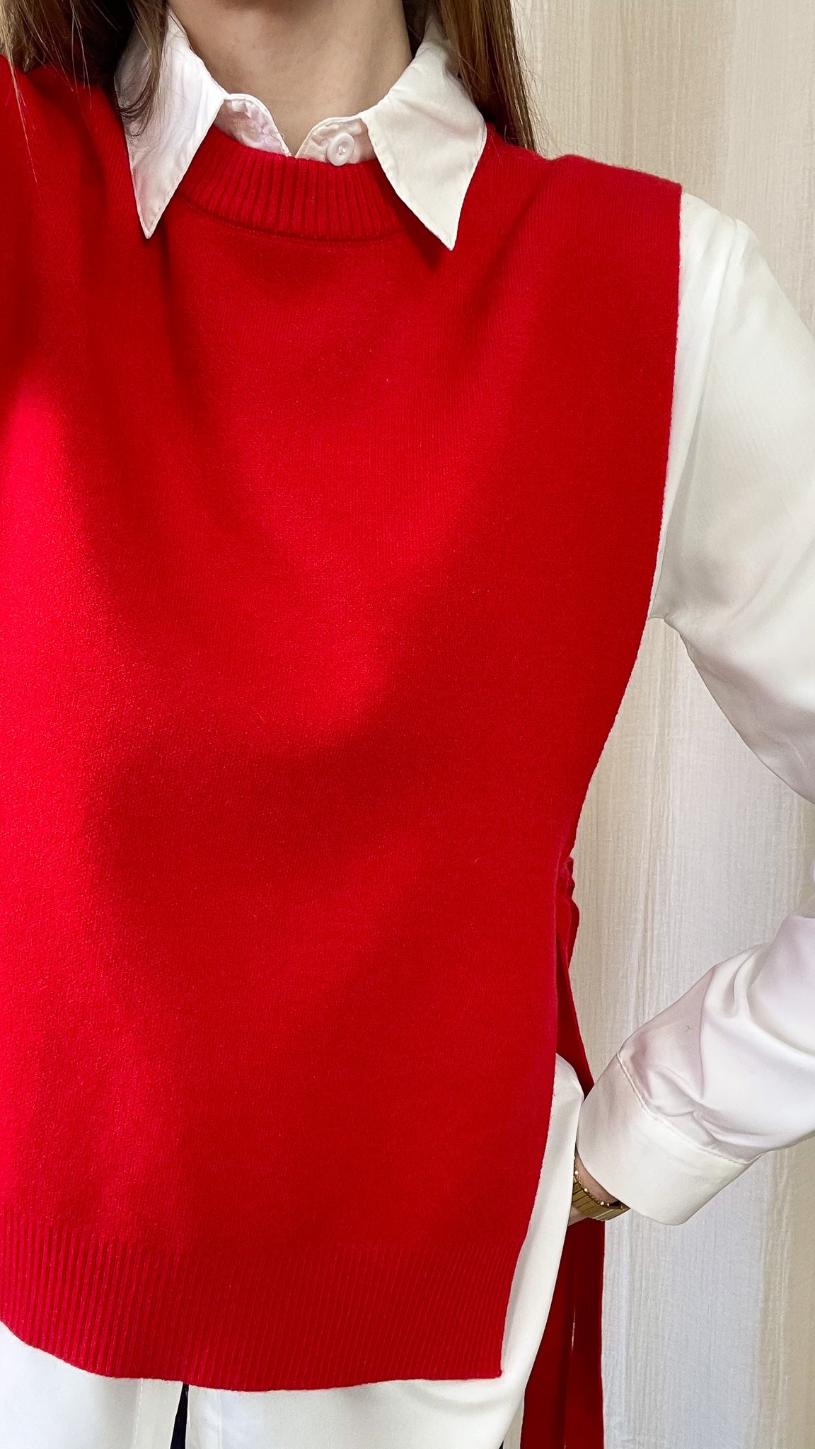 Pull sans manches à nœuds – Pull Caroline