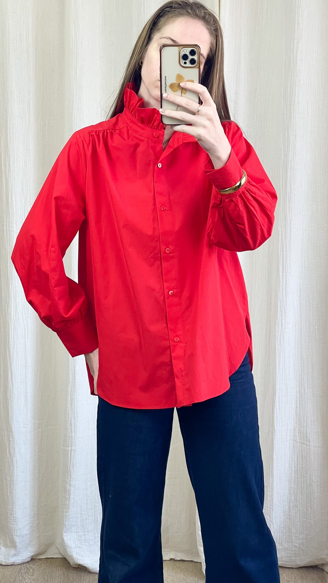 Chemise Lucinda – Chemise col montant volanté