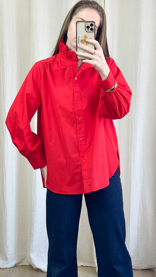 Chemise Lucinda – Chemise col montant volanté