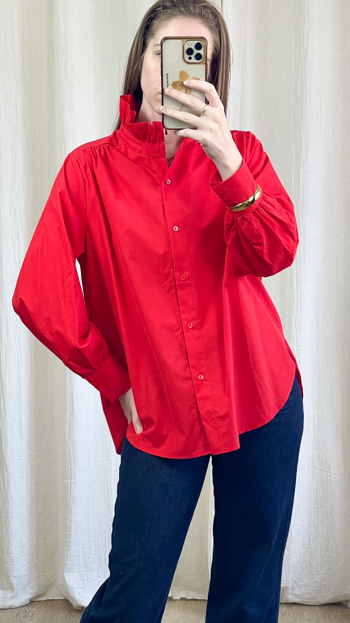 Chemise Lucinda – Chemise col montant volanté