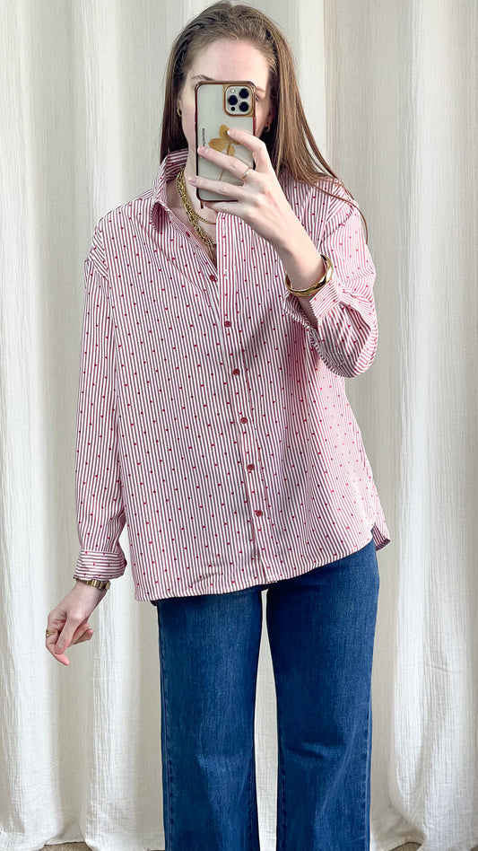 Chemise Camilla - Chemise rayé avec coeurs