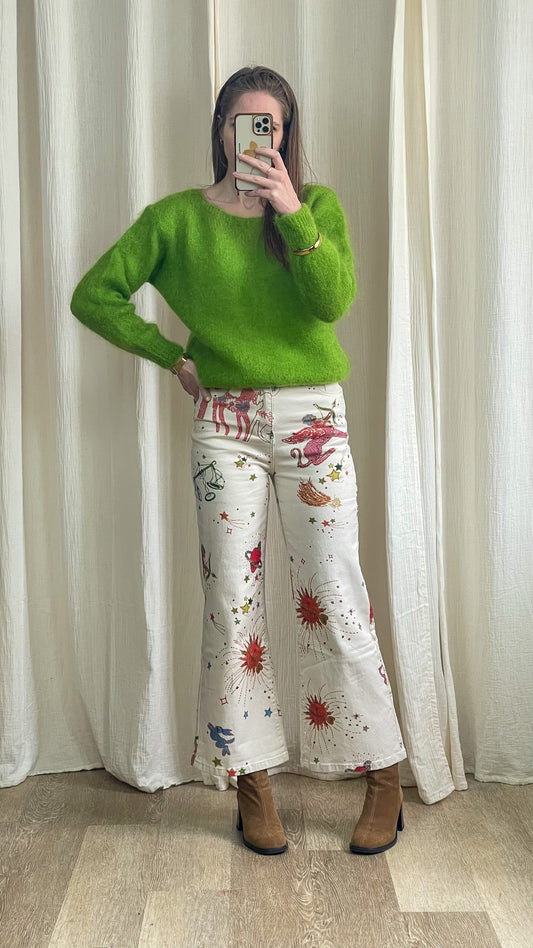 Jean Stella – Jean droit imprimé taille haute