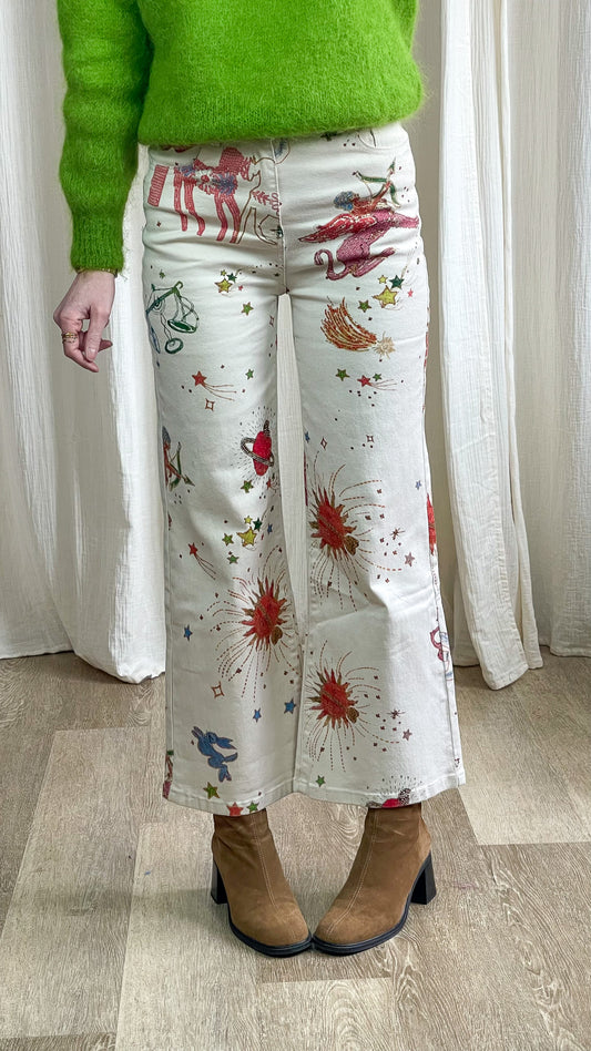 Jean Stella – Jean droit imprimé taille haute