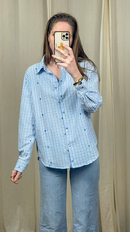 Chemise Ingrid – Chemise vichy avec coeurs bordés