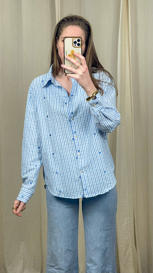 Chemise Ingrid – Chemise vichy avec coeurs bordés