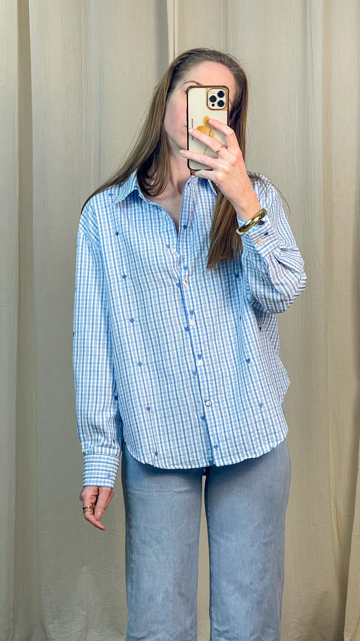 Chemise Ingrid – Chemise vichy avec coeurs bordés