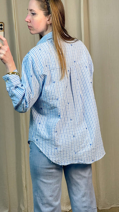 Chemise Ingrid – Chemise vichy avec coeurs bordés
