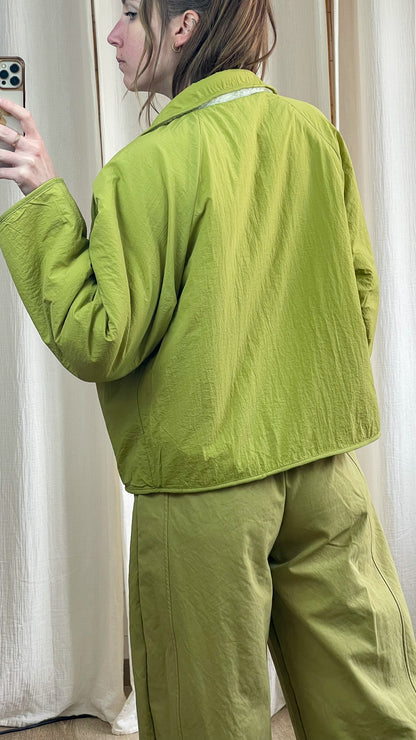 Veste Olive – Veste réversible sherpa vert olive