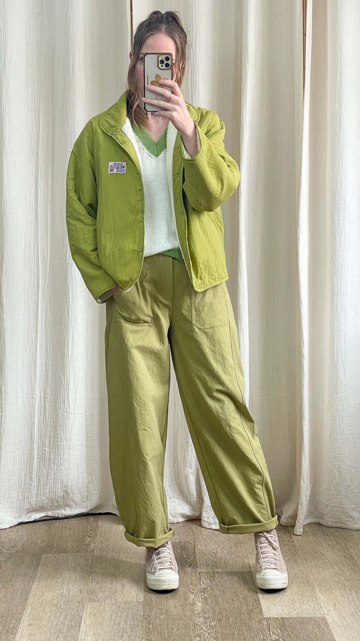 Veste Olive – Veste réversible sherpa vert olive