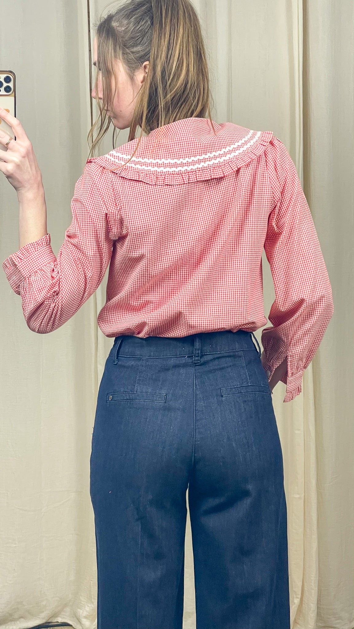 Chemise Colette – Chemise vichy avec col Claudine
