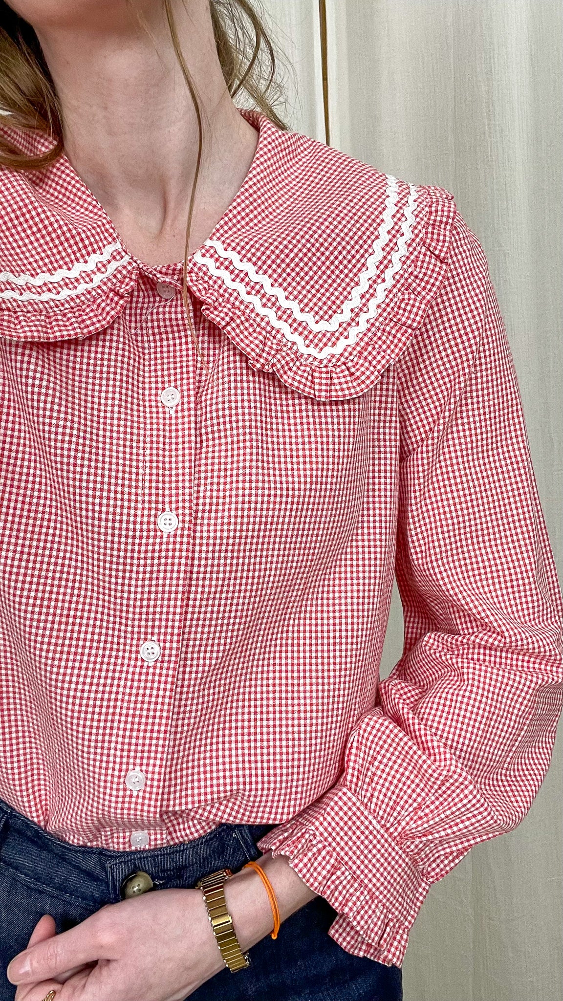 Chemise Colette – Chemise vichy avec col Claudine