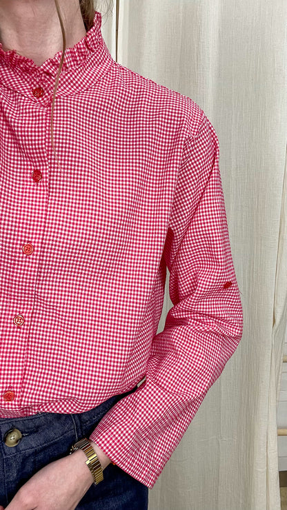 Chemise Capucine – Chemise vichy à col volanté
