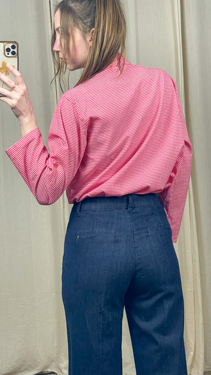 Chemise Capucine – Chemise vichy à col volanté