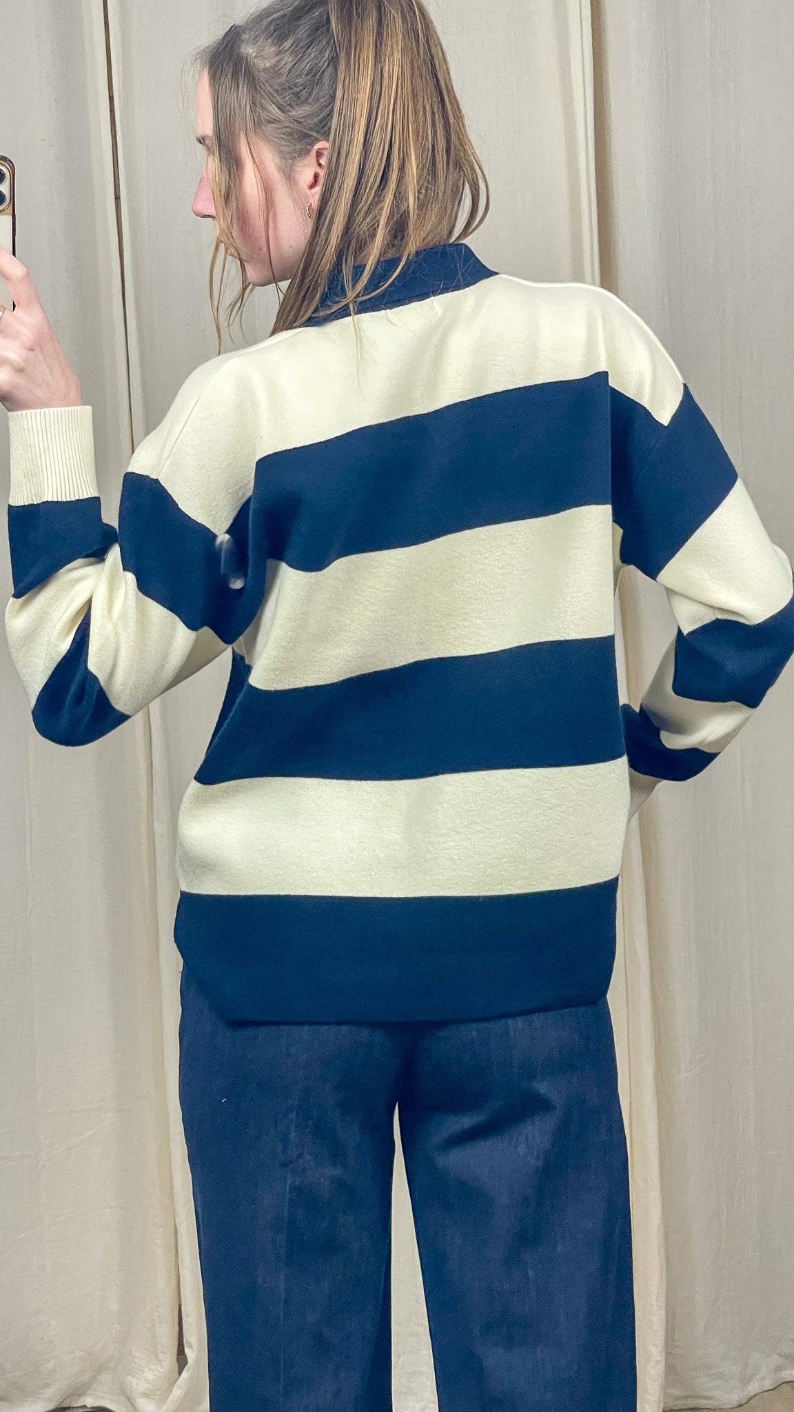 Pull Louise - Pull rayé à col polo