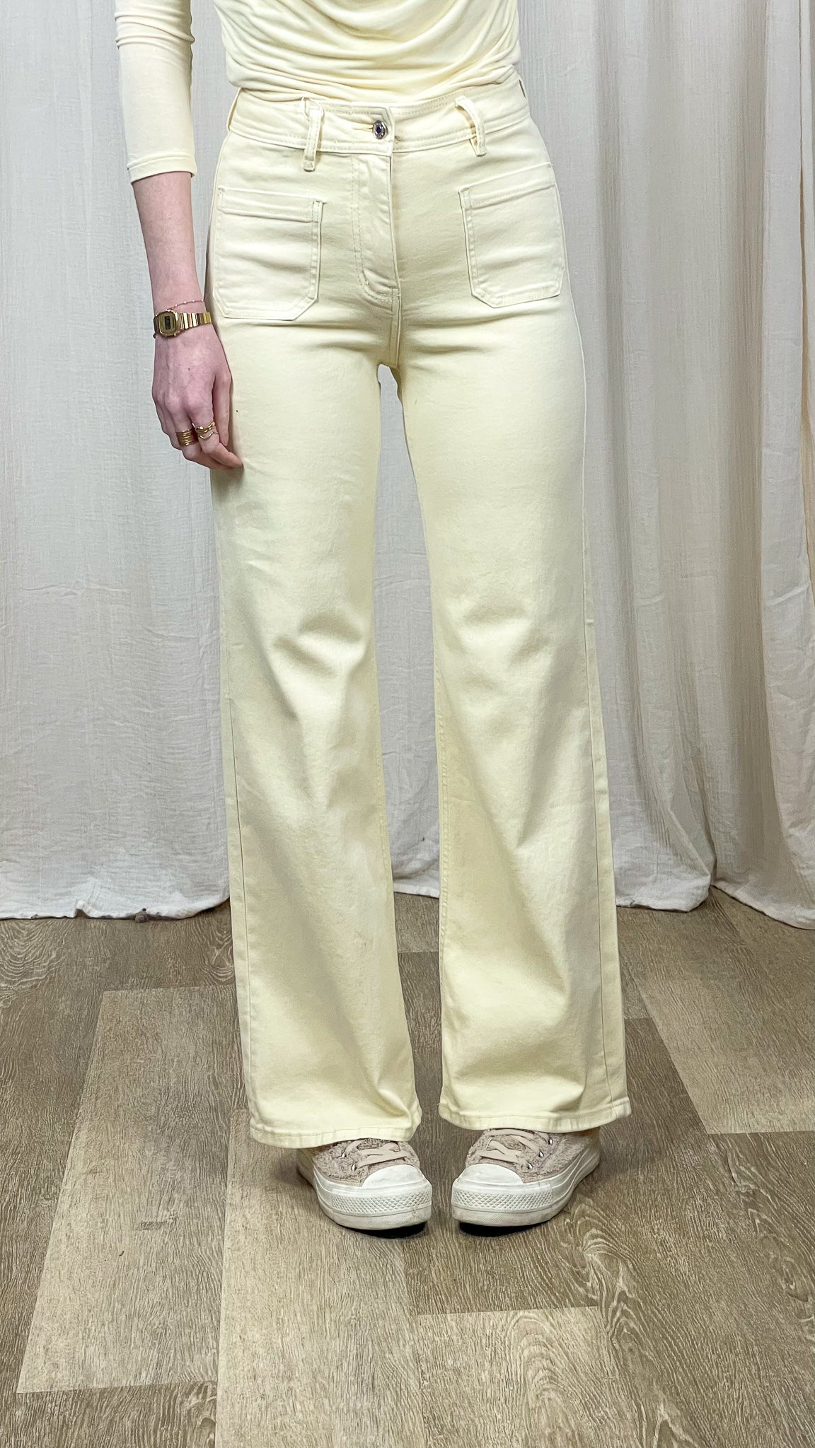 Jean Alba – Coupe wide jaune pastel