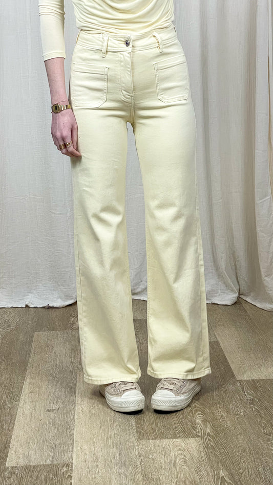 Jean Alba – Coupe wide jaune pastel