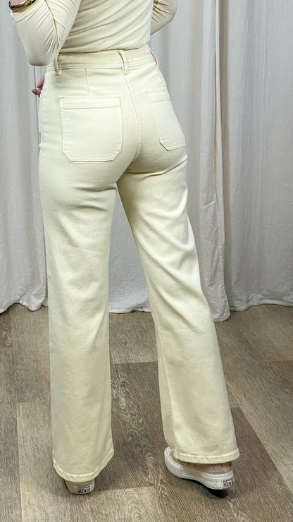 Jean Alba – Coupe wide jaune pastel