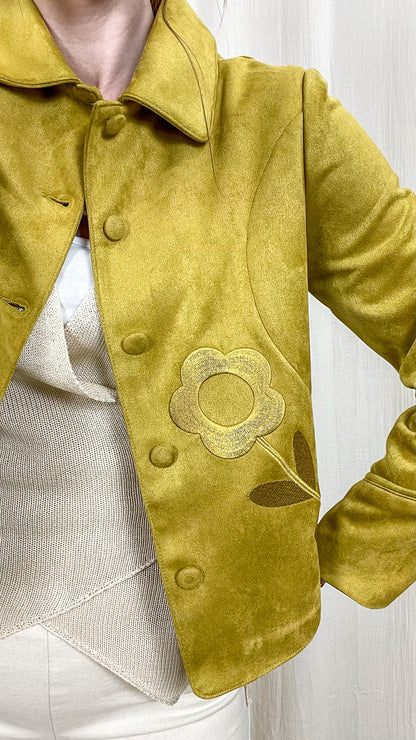 Veste Laurie – Veste courte suédine fleurie