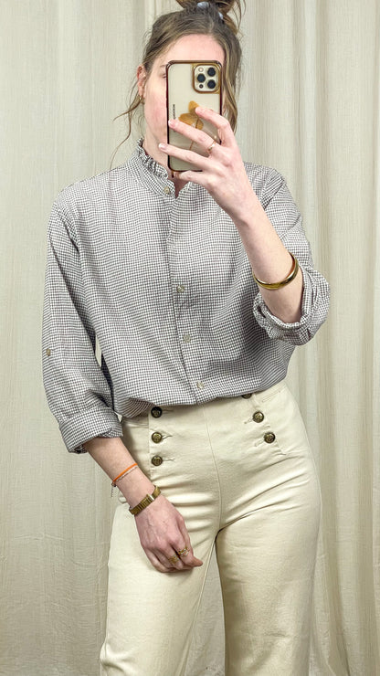 Chemise Capucine – Chemise vichy à col volanté