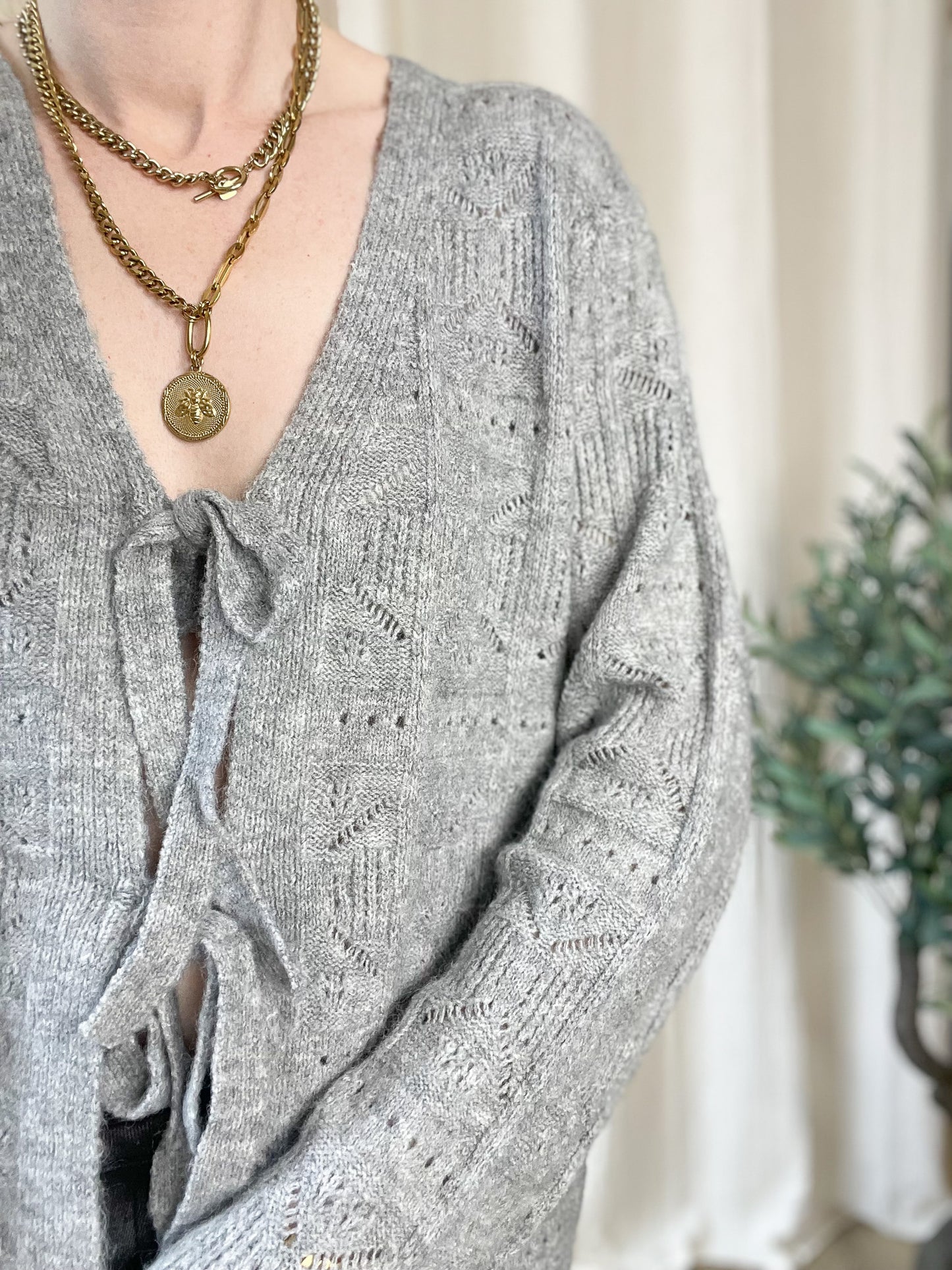 Gilet Uma - Maille ajourée à nouer
