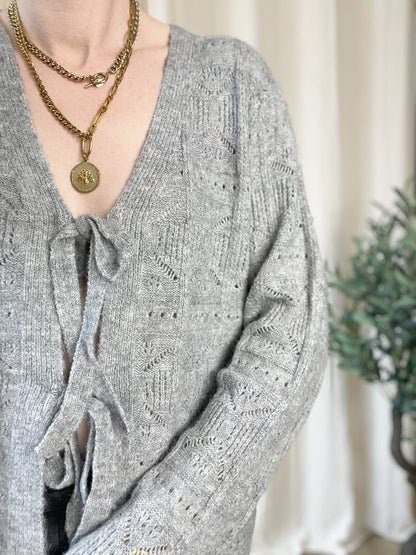 Gilet Uma - Maille ajourée à nouer