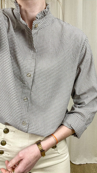 Chemise Capucine – Chemise vichy à col volanté