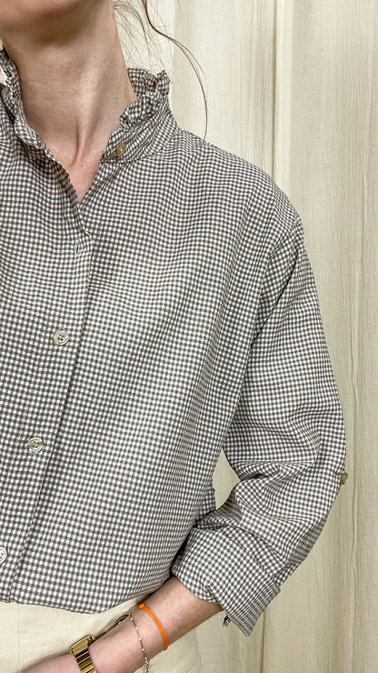 Chemise Capucine – Chemise vichy à col volanté