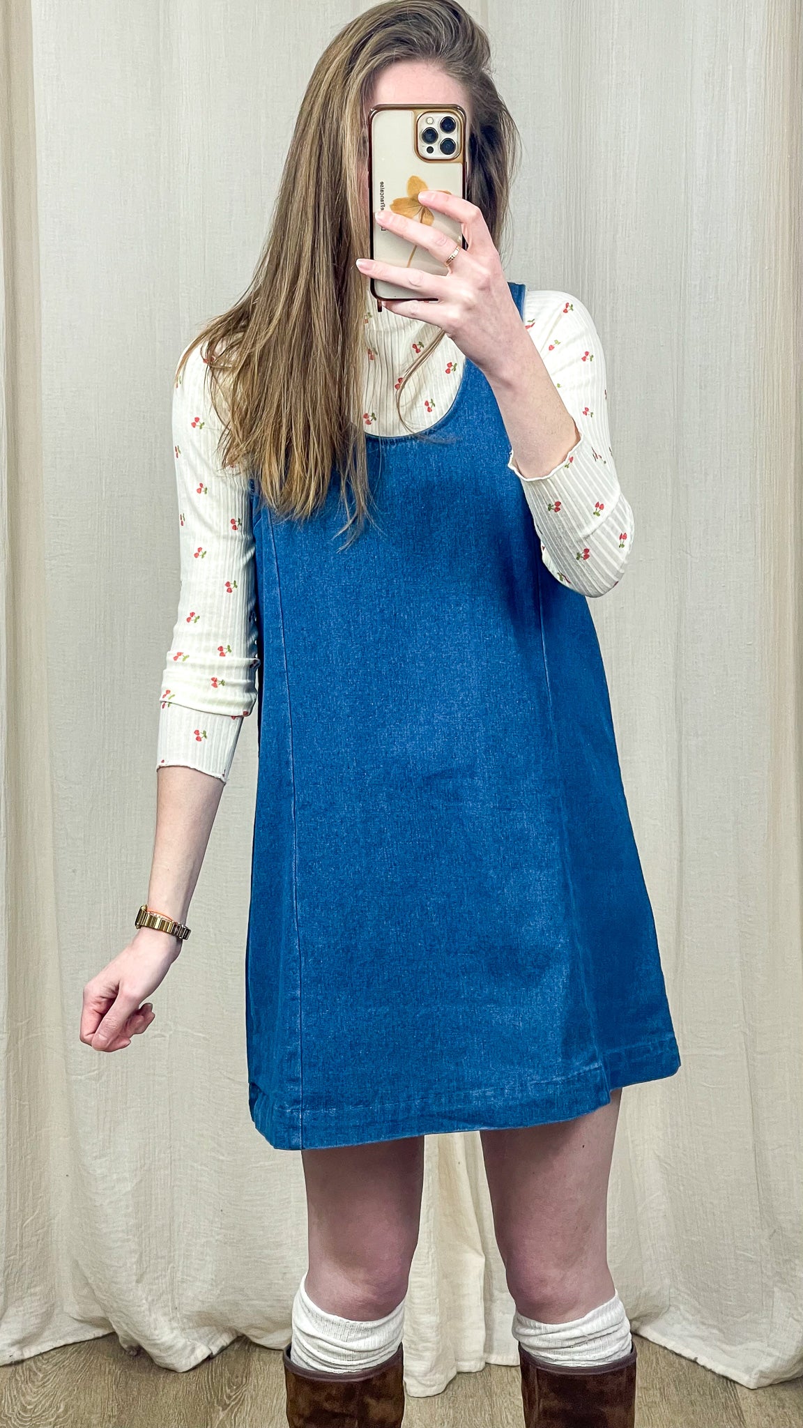Robe Salomé – Robe chasuble en denim