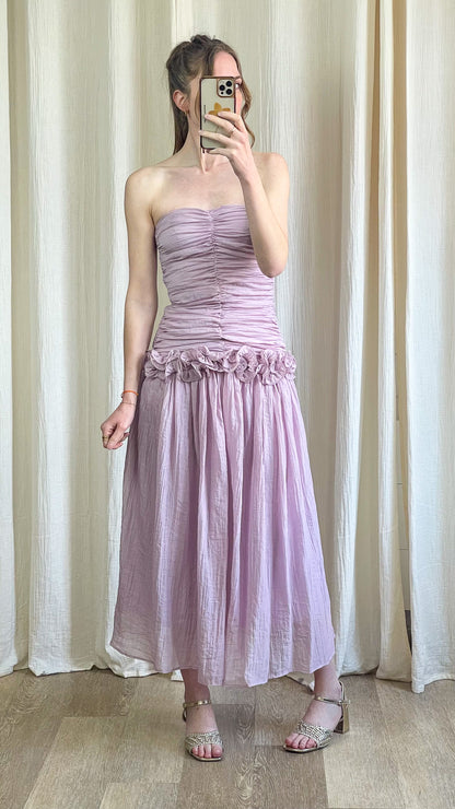 Robe Lila – Robe bustier longue lilas élégante pour cérémonie