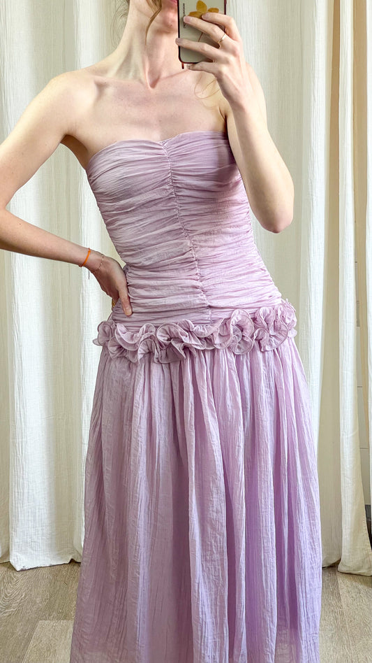 Robe Lila – Robe bustier longue lilas élégante pour cérémonie