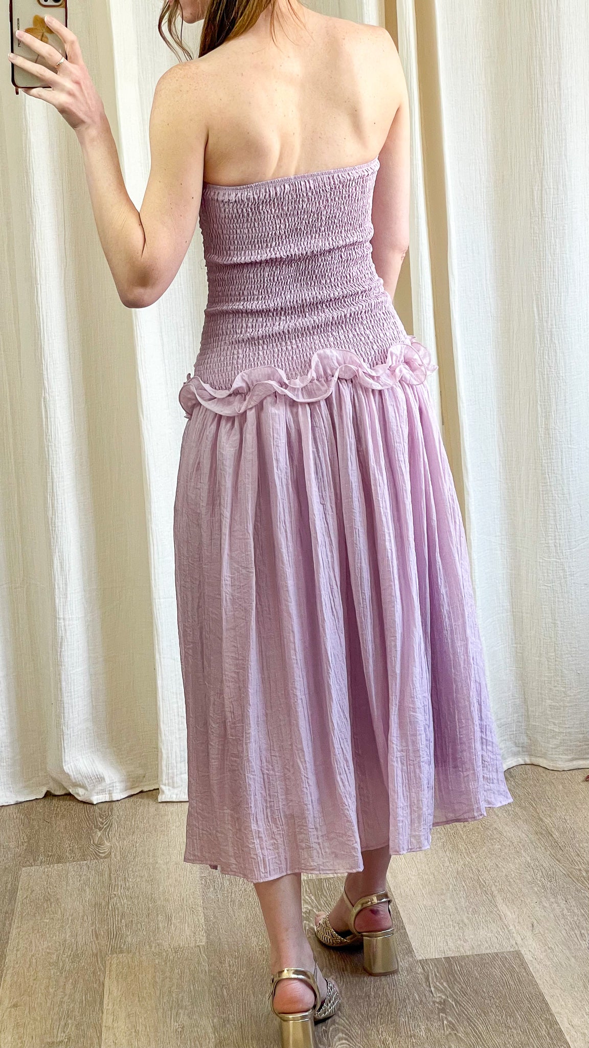 Robe Lila – Robe bustier longue lilas élégante pour cérémonie
