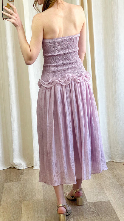 Robe Lila – Robe bustier longue lilas élégante pour cérémonie