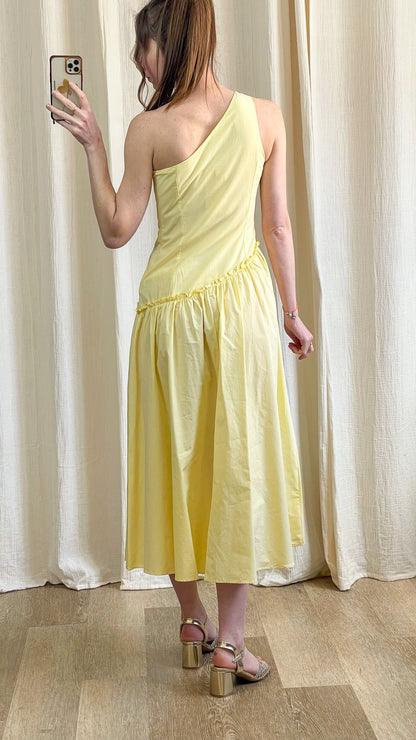 Robe Emma – Robe longue jaune asymétrique élégante