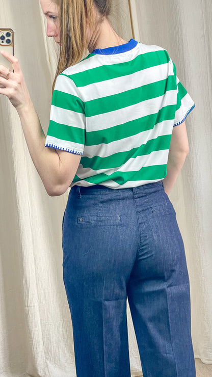 T-shirt Juicy - T-shirt rayé rouge ou vert imprimé fruits femme