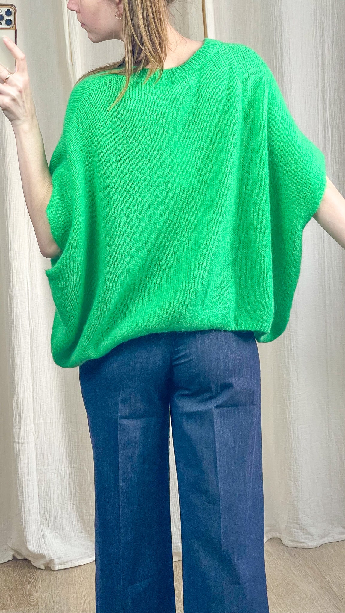 Pull Romane - Pull oversize col V effet mohair