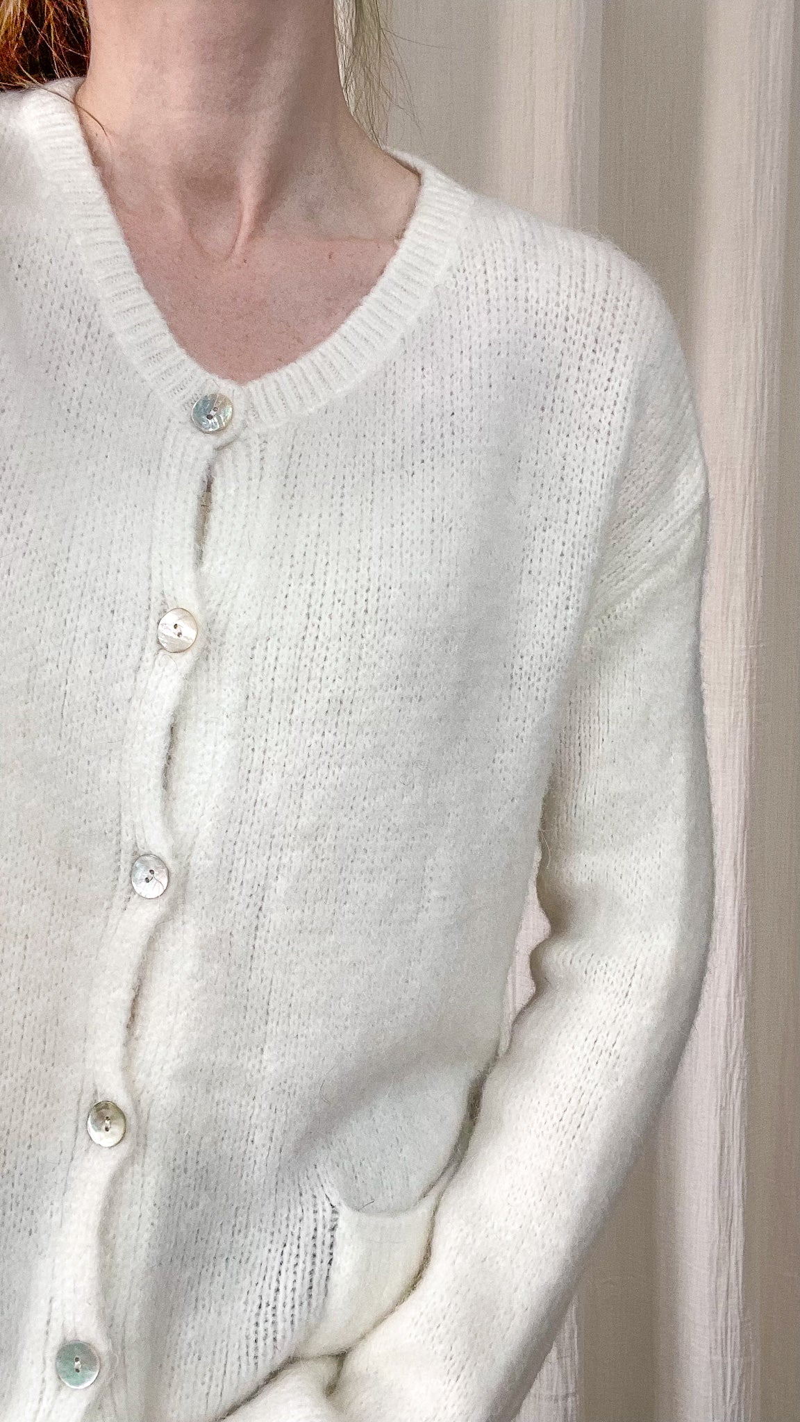 Gilet Lison - Gilet en baby alpaga boutonné avec poches