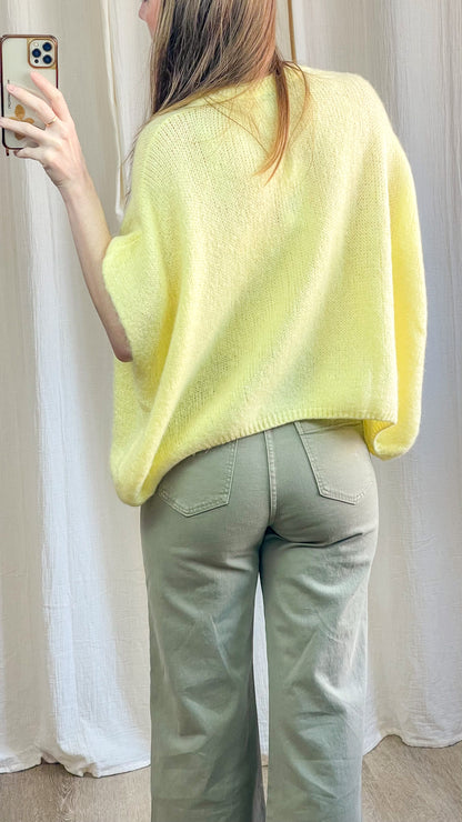 Pull Romane - Pull oversize col V effet mohair