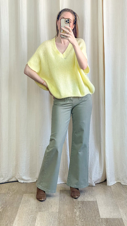 Pull Romane - Pull oversize col V effet mohair