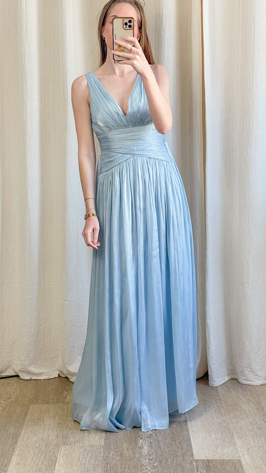 Robe Ariane - Robe longue mousseline bleu ciel demoiselle d'honneur