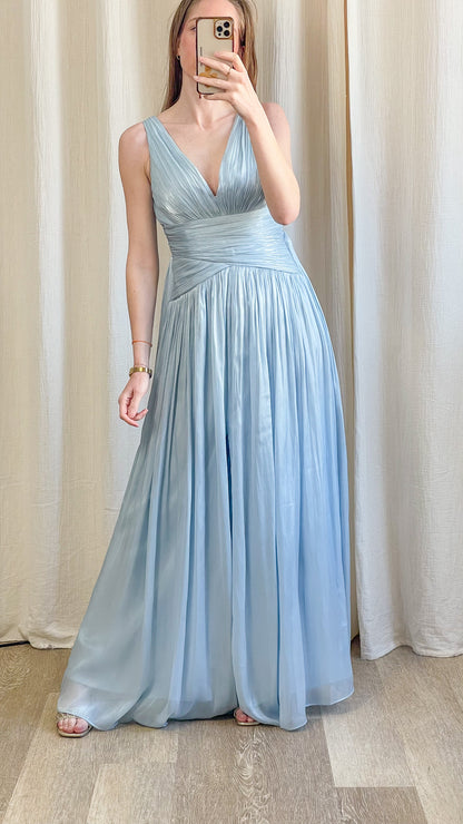 Robe Ariane - Robe longue mousseline bleu ciel demoiselle d'honneur