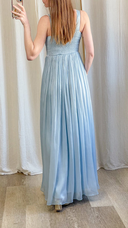 Robe Ariane - Robe longue mousseline bleu ciel demoiselle d'honneur