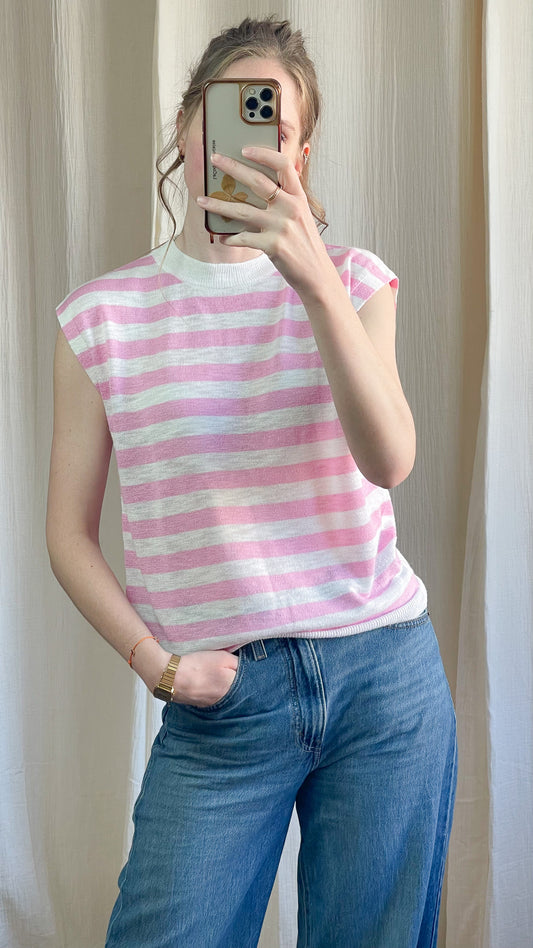 T-shirt Marinière – T-shirt sans manches en maille légère rayée