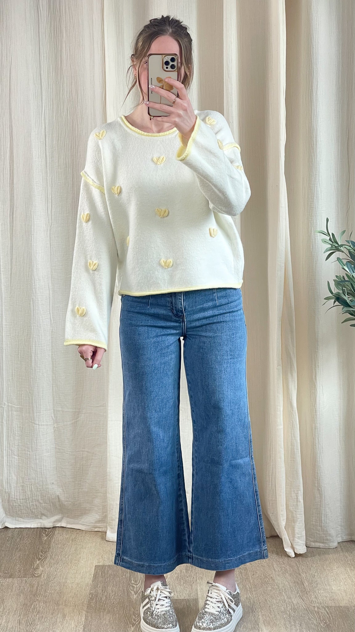 Pull Lovina - Maille avec coeurs en relief