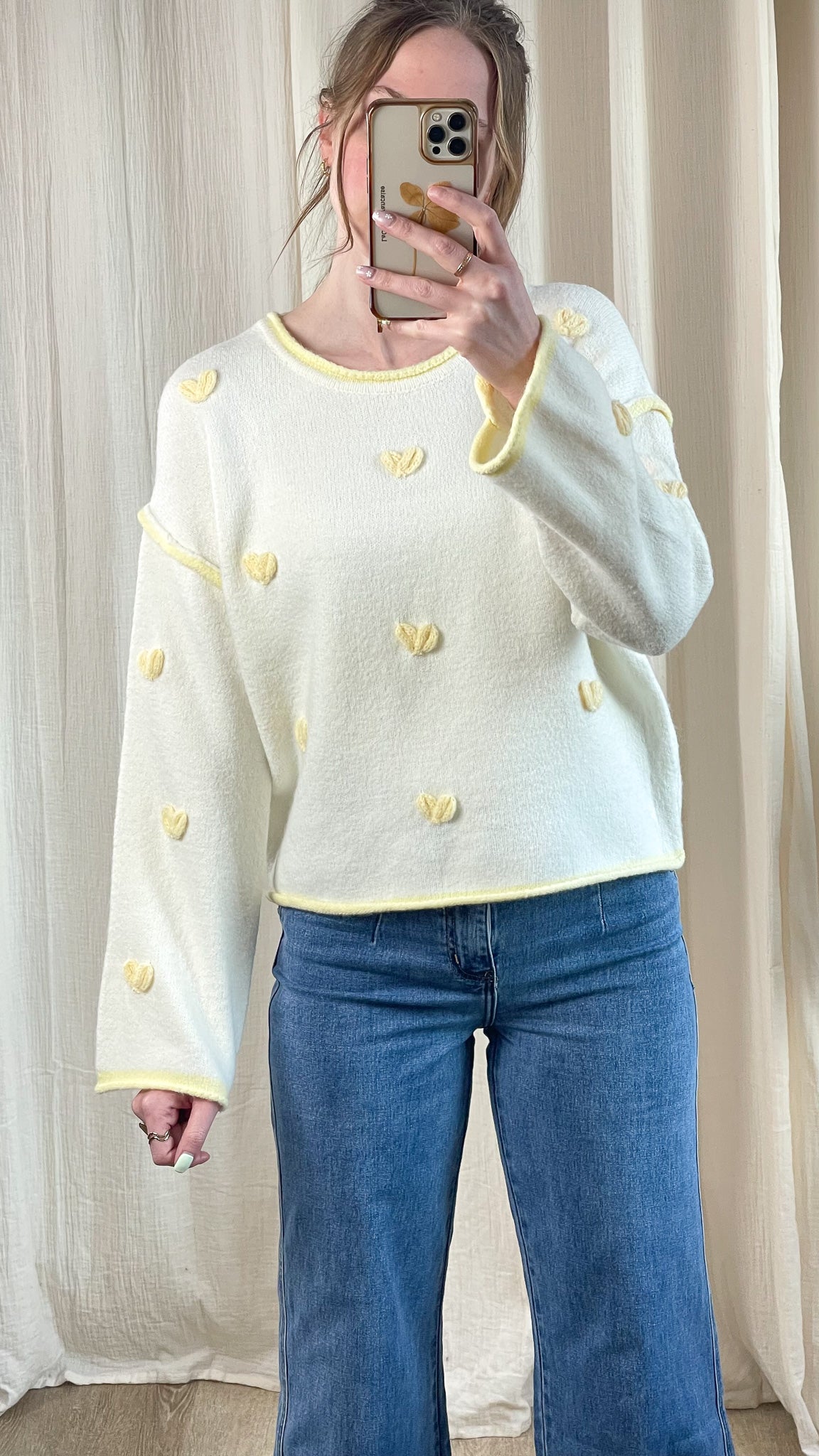 Pull Lovina - Maille avec coeurs en relief